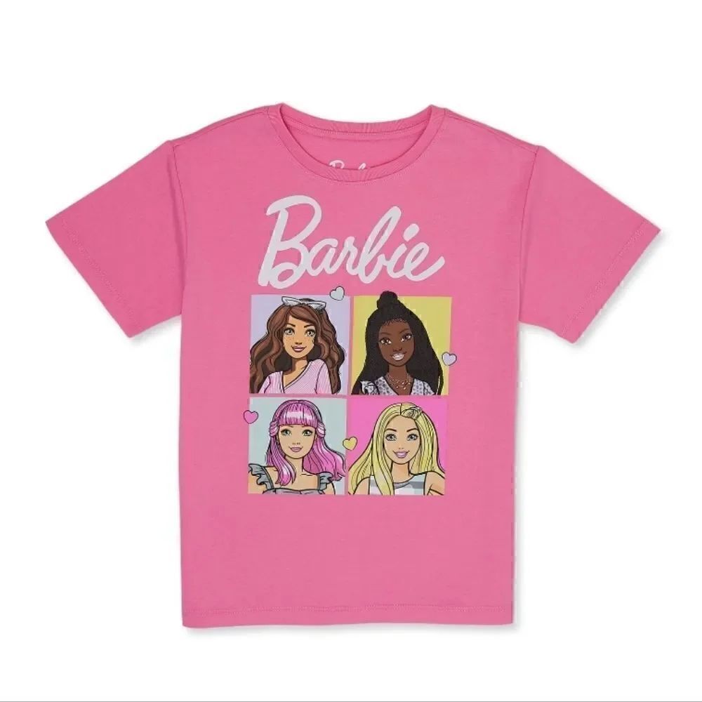 New Barbie Graphic Tee Shirt Pink Child Size Girls